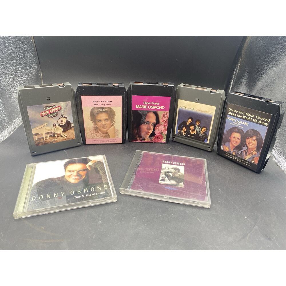 The OSMONDS 8-TRACK TAPES LOT OF 5 ALL MUSIC UNTESTED 2 CD’s Included Read !!